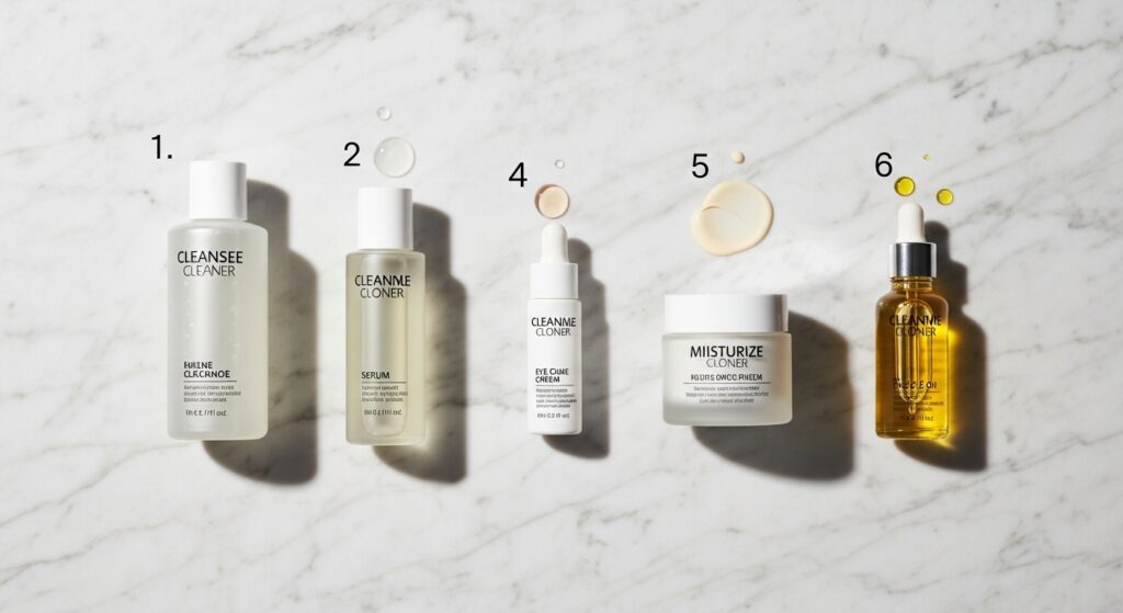 밤에 스킨케어 제품을 올바르게 사용하는 방법