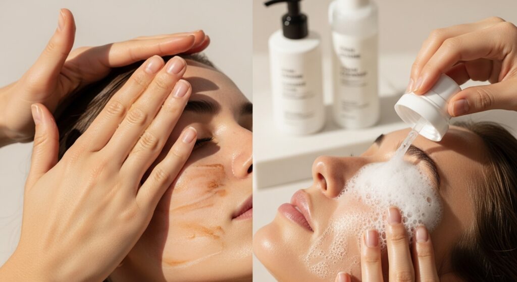 밤에 스킨케어 제품을 올바르게 사용하는 방법