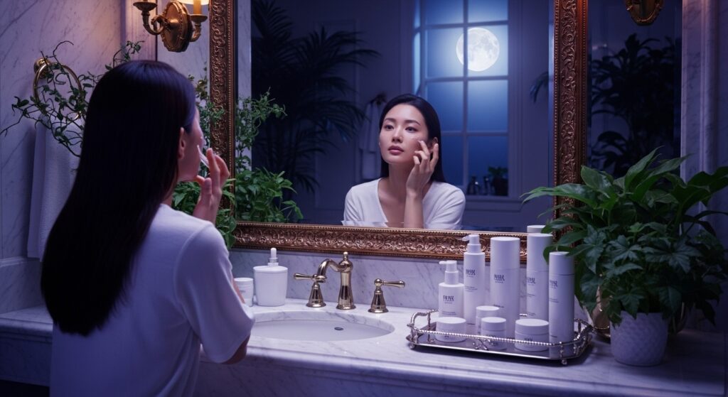 밤에 스킨케어 제품을 올바르게 사용하는 방법